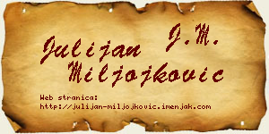 Julijan Miljojković vizit kartica